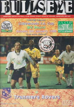 Hereford United v Tranmere Rovers Match Programme 1998-01-13